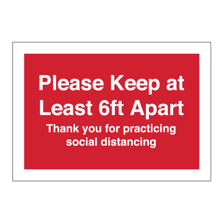 'Keep 6ft Apart' Floor Decal - 12in